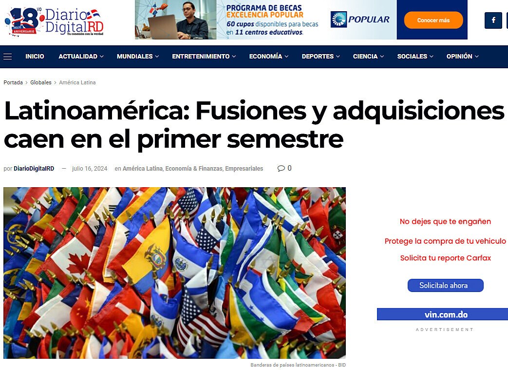 Latinoamrica: Fusiones y adquisiciones caen en el primer semestre